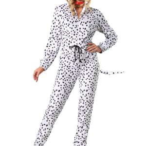 Women's Cozy Dalmatian Costume Jumpsuit