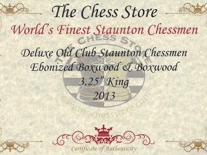 Deluxe Old Club Staunton Chess Set Ebonized & Boxwood Pieces with Mahogany Chess Box - 3.25 King