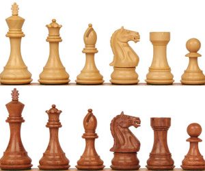 Fierce Knight Staunton Chess Set with Acacia & Boxwood Pieces - 3 King