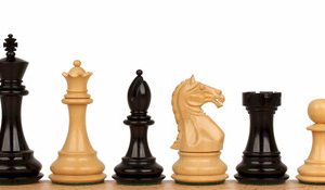 Fierce Knight Staunton Chess Set with Ebony & Boxwood Pieces - 3 King
