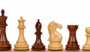 Fierce Knight Staunton Chess Set with Golden Rosewood & Boxwood Pieces - 4 King