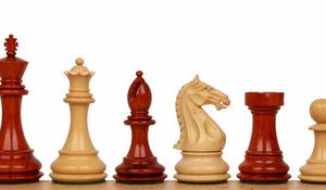 Fierce Knight Staunton Chess Set with Padauk & Boxwood Pieces - 3 King
