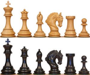 Hengroen Staunton Chess Set with Ebony & Boxwood Pieces - 4.6 King