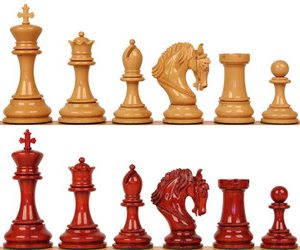 Hengroen Staunton Chess Set with Padauk & Boxwood Pieces - 4.6 King