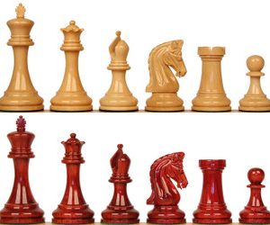 Imperial Staunton Chess Set with Padauk & Boxwood Pieces - 3.75 King