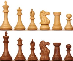 New Exclusive Staunton Chess Set with Acacia & Boxwood Pieces- 4 King
