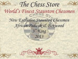 New Exclusive Staunton Chess Set with Padauk & Boxwood Pieces - 3 King