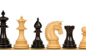 Patton Staunton Chess Set with Ebony & Boxwood Pieces - 4.25 King