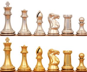 Professional Series Resin Chess Set with Gold & Silver Pieces - 4.125 King