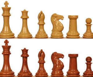 Professional Series Resin Chess Set with Rosewood & Boxwood Color Pieces - 4.125 King