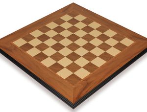 Walnut & Maple Molded Edge Chess Board - 2.375 Squares