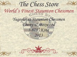 Zagreb Series Chess Set Ebony & Boxwood Pieces with Walnut Chess Box - 3.87 King