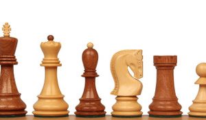 Zagreb Series Chess Set with Acacia & Boxwood Pieces - 3.875 King