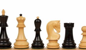 Zagreb Series Chess Set with Ebony & Boxwood Pieces - 3.87 King