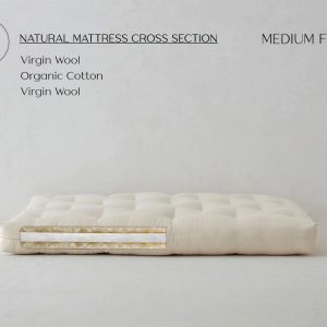 Pure Rest Wool Wrapped Organic Cotton Futon Mattress - by The Futon Shop-Eastern King-Virgin Wool