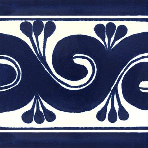 Cenefa Greca Azul Hand-Painted Talavera Tile