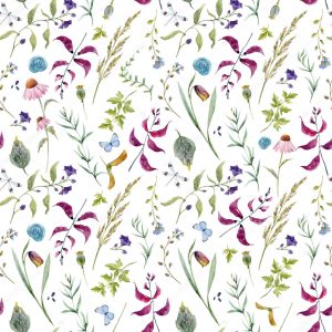 Watercolor spring floral pattern