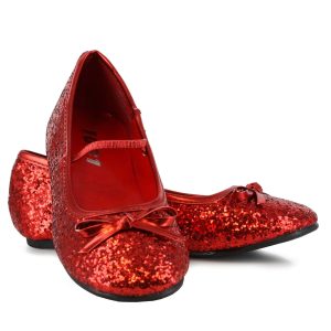 Red Ruby Glitter Ballet Flat Shoes for Girls