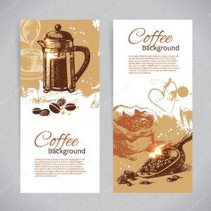 Banner set of vintage coffee backgrounds.