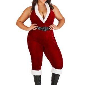 Women's Plus Size Sexy Santa Bodysuit Costume