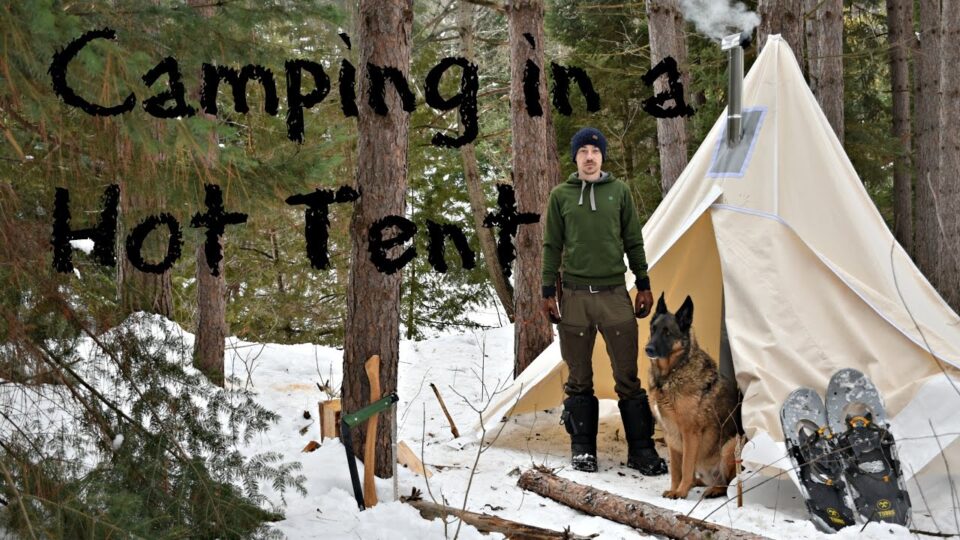 Winter Camping in a Canvas Tent with a Dog and a Woodstove.