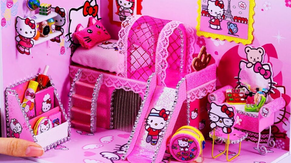 DIY Miniatures Dollhouse ~ Hello Kitty Room Decor #66