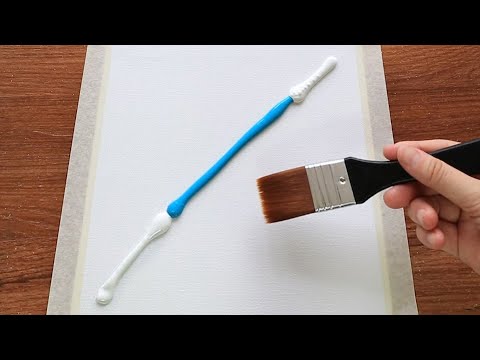 Simple Abstract Painting｜Landscape｜Acrylics Techniques on canvas #170｜Satisfying Demo