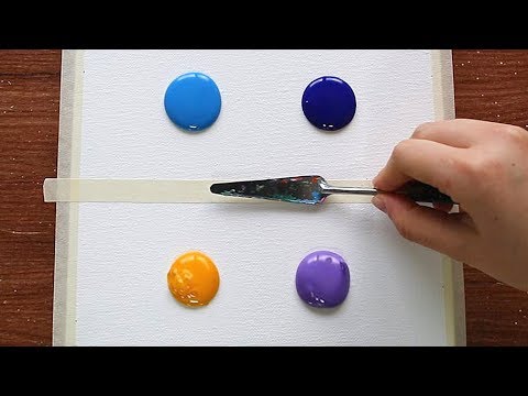 4 Seasons Tree Drawing｜Landscape Acrylic Painting on Mini Canvas Step by Step #258｜Satisfying Demo