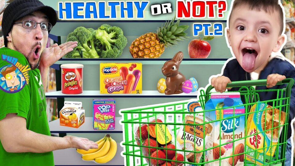 SHAWN goes GROCERY SHOPPING AGAIN! Healthy Food or Not Vision PART 2 (FUNnel Fam Vlog)