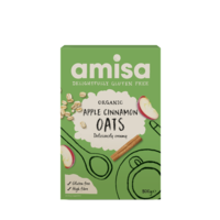 Amisa Organic Gluten Free Pure Porridge Oats - Apple & Cinnamon Spice - 300g