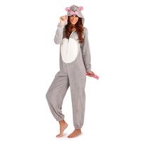 Loungeable Boutique Mouse Fleece Onesie - Grey Size Extra Large