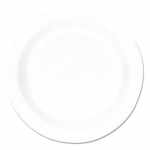 DART 10PWCR Non-Laminated Round Foam Plate, White, 10-1/4