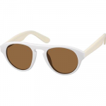 Zenni Women's Sunglasses White Plastic Full Rim Frame