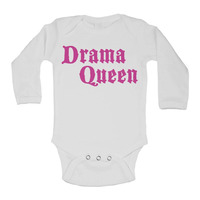 Drama Queen - Long Sleeve Baby Vests for Girls
