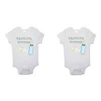 Drinking Buddies Twin Pack Baby Vests Bodysuits