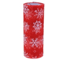 Tulle Roll with Snowflakes - Red (15cm x 10 yards)