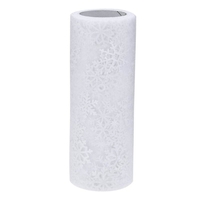 Tulle Roll with Snowflakes - White (15cm x 10 yards)