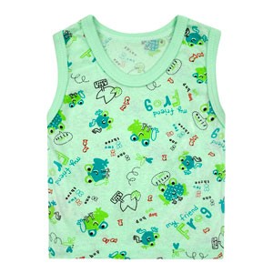 Camiseta Bebê Regata Masculina Meia Malha Verde Sapinho (P/M/G) - Top Chot - Tamanho G - Verde