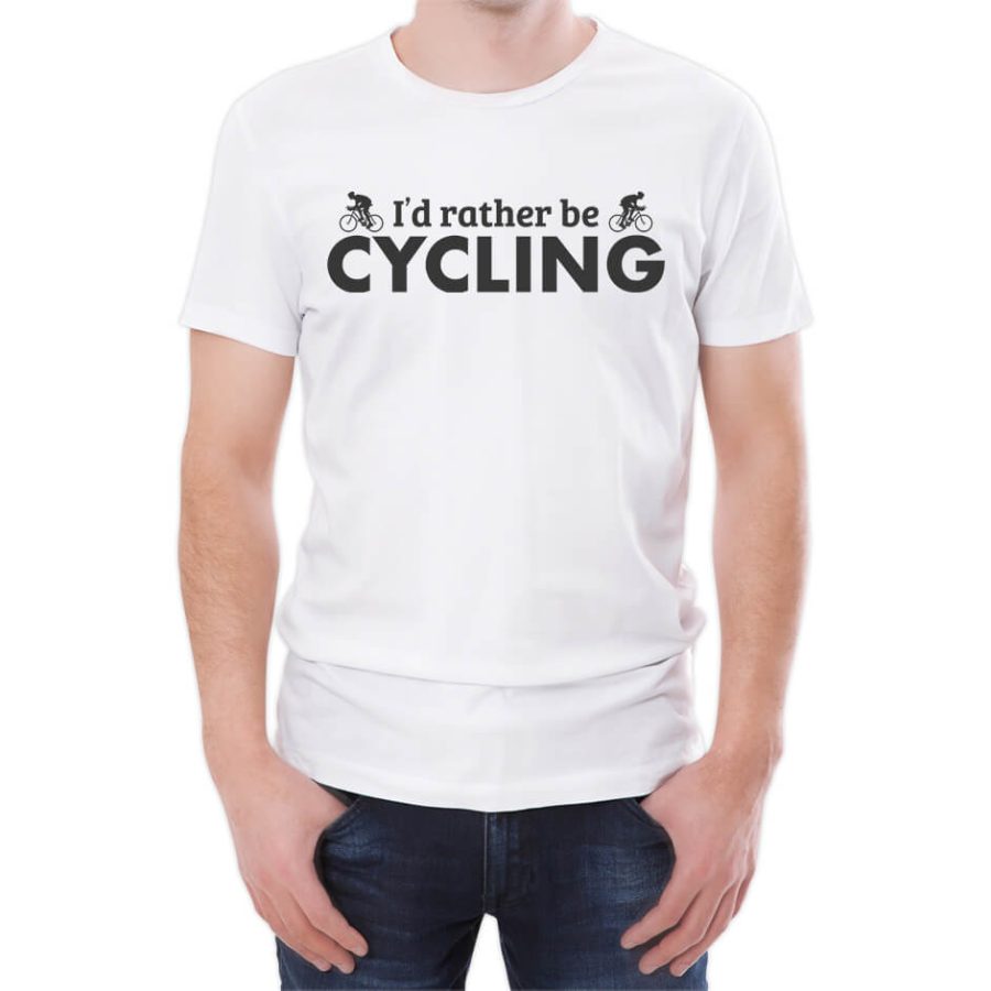 I'd Rather Be Cycling Men's White T-Shirt - L