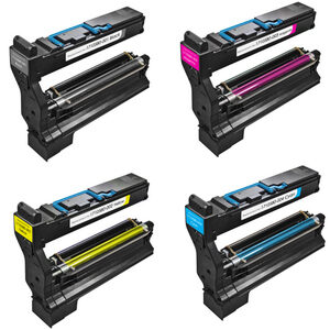 Konica-Minolta 1710580-001 Compatible Toner Cartridge Set, 1 Black, 1 Cyan, 1 Magenta, 1 Yellow - 4 Pack