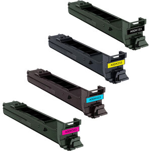 Konica-Minolta TN-318 Compatible Toner Cartridge Set, 1 Black, 1 Cyan, 1 Magenta, 1 Yellow - 4 Pack