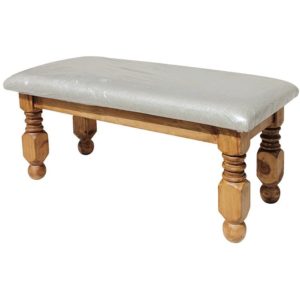 Mexican Rustic Pine Lyon Upholstered Bench