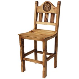 Mexican Rustic Pine Short Texas Bar Stool