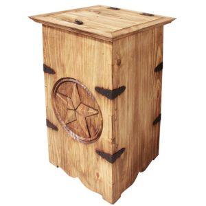 Mexican Rustic Pine Star Trash Container