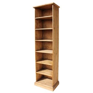 Mexican Rustic Pine Tall Multimedia Storage Shelf