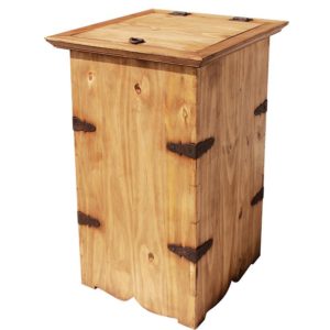 Mexican Rustic Pine Trash Container