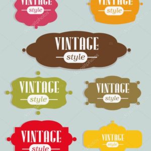 Set of elegant but simple colorful RETRO labels - easy editable. EPS10 vector.