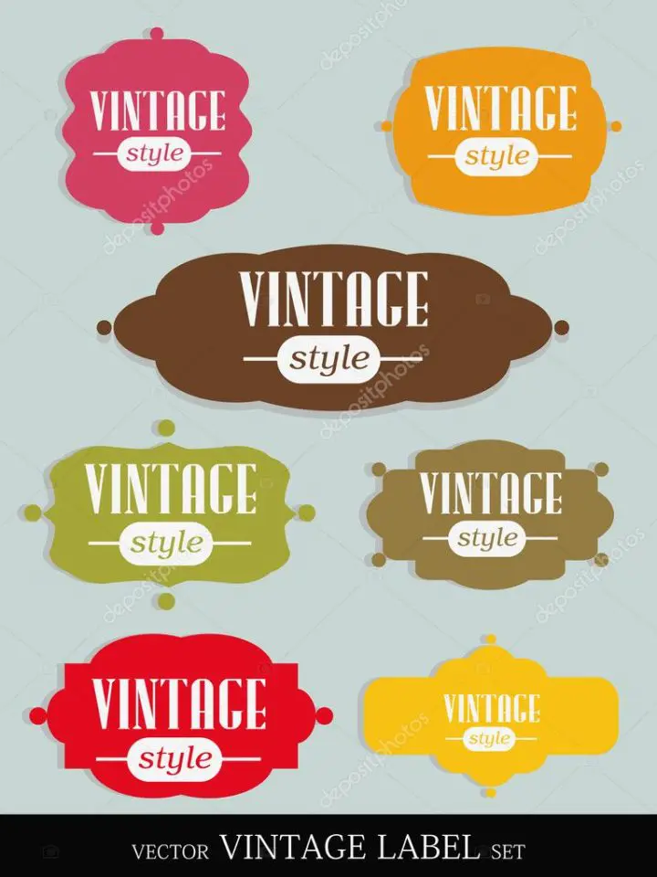 Set of elegant but simple colorful RETRO labels - easy editable. EPS10 vector.