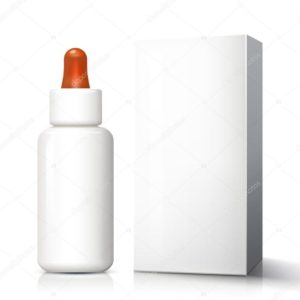 White Medical Glass Bottle With Dropper, Pipet, Pipette, Eyedropper, Eyedrops. Ready For Your Design. Product Packing. Vector EPS10