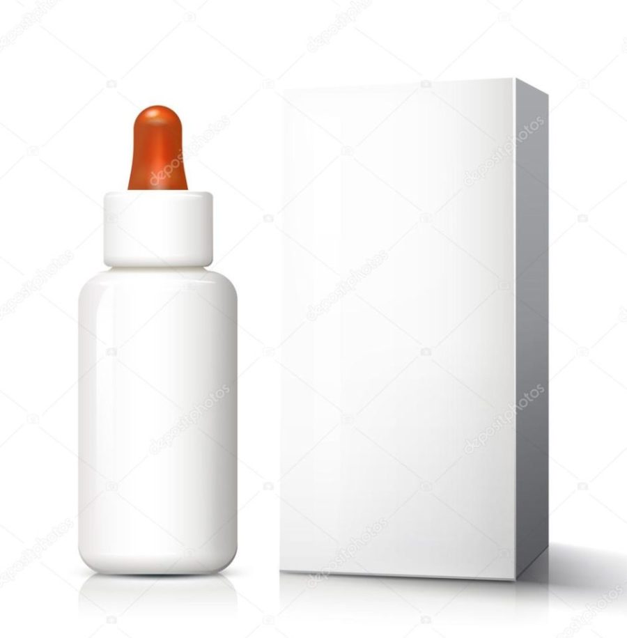 White Medical Glass Bottle With Dropper, Pipet, Pipette, Eyedropper, Eyedrops. Ready For Your Design. Product Packing. Vector EPS10